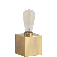  Gold Square Exposed Bulb Desk Lamp