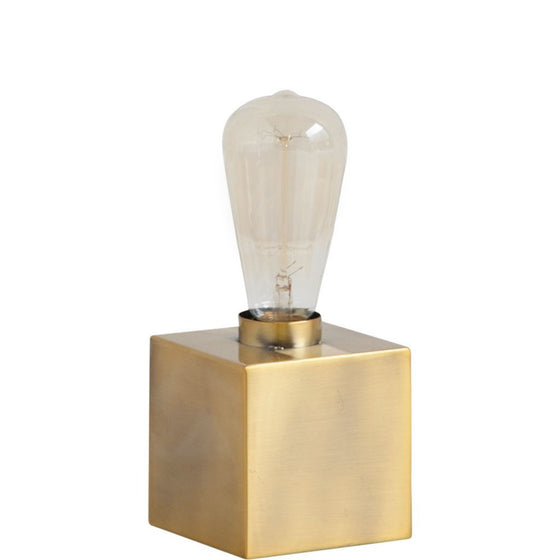 Gold Square Exposed Bulb Desk Lamp