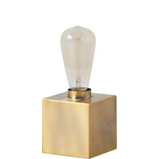 Gold Square Exposed Bulb Desk Lamp