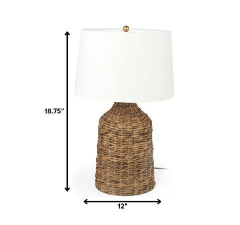 19" Brown Lamp Base LED With White Shade Buyer Reviews