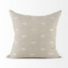 Beige And White Square Accent Pillow Cover