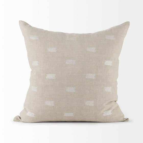 Beige And White Square Accent Pillow Cover