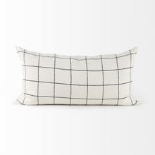  White And Black Grid Lumbar Accent Pillow Cover