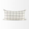 White And Black Grid Lumbar Accent Pillow Cover