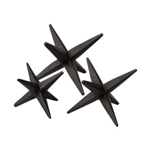  Set Of Three Black Metal Star Decor Pieces