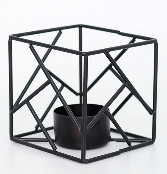 Votive Geometric Candle Holder in Gold or Black