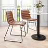 Set Of Two Mod Brown Vintage Look Faux Leather Dining Chairs