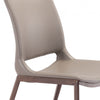 Set Of Two Gray Faux Leather and Espresso Mod Ergo Dining Chairs