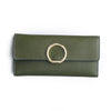 Faux Leather Cell Wallet with Gold Clasp