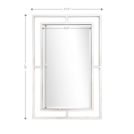 Silver Rectangle Accent Metal Mirror