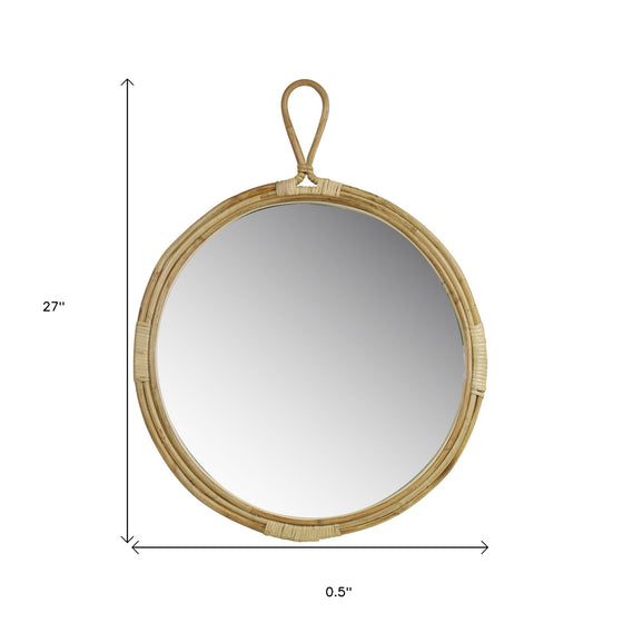 Round Bamboo Wall Mirror