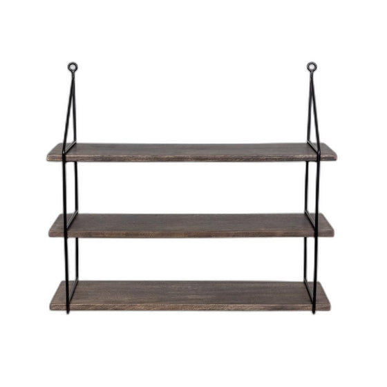 3 - Tiered Dark Brown Wood Wall Decor