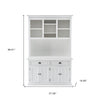 Classic White Buffet Hutch Unit With 2 Adjustable Shelves