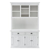 Classic White Buffet Hutch Unit With 2 Adjustable Shelves
