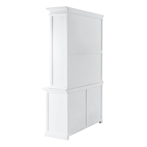 Classic White Buffet Hutch Unit With 2 Adjustable Shelves