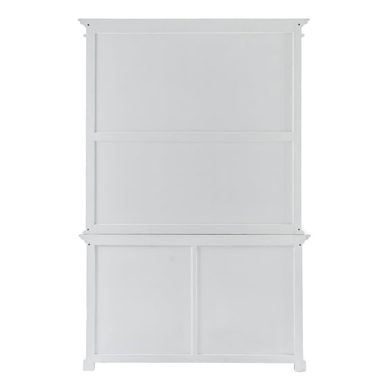 Classic White Buffet Hutch Unit With 2 Adjustable Shelves