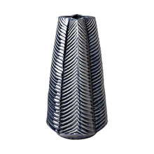  Large Prussian Blue and Silver Patterned Star Vase
