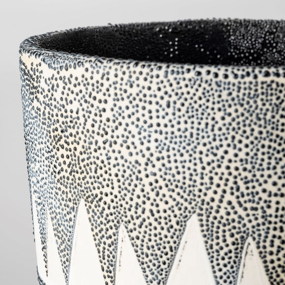 Gray And White Tribal Pattern Vase