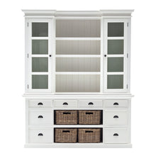  Classic White Library Hutch with Basket Set