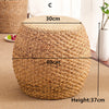 Handwoven Rattan Ottoman | Available in 4 Sizes