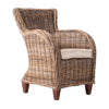 Set Of Two Wide Edge Wicker Chairs with Seat Cushion