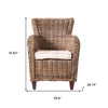 Set Of Two Wide Edge Wicker Chairs with Seat Cushion