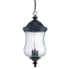 XL Three Light Matte Black Urn Shaped Hanging Light