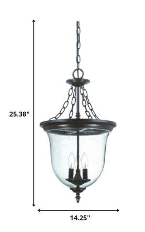 Belle 3-Light Architectural Bronze Hanging Light