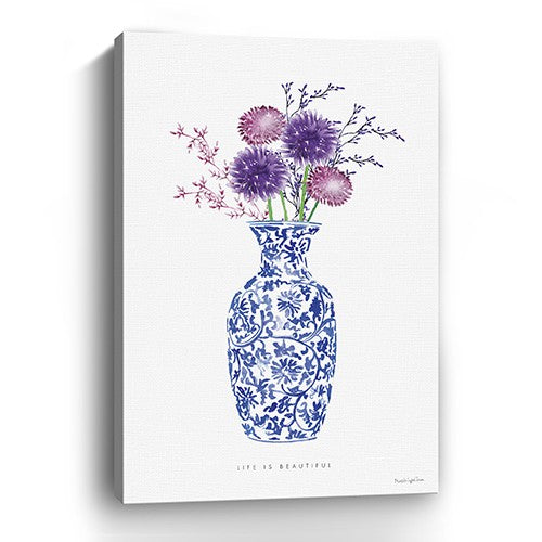 Blue And White Life Floral Vase Canvas Wall Art| Available in 2 Sizes