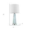 29" Seaglass Table Lamp with White Empire Shade