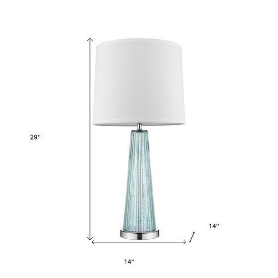 29" Seaglass Table Lamp with White Empire Shade