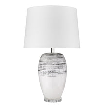  27" White Ceramic Table Lamp with White Empire Shade