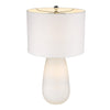 28" White Ceramic Column Table Lamp with White Drum Shade