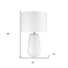 28" White Ceramic Column Table Lamp with White Drum Shade