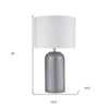 30" Gray Glass Column Table Lamp with White Drum Shade