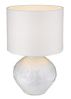 26" White Ceramic Table Lamp with White Drum Shade