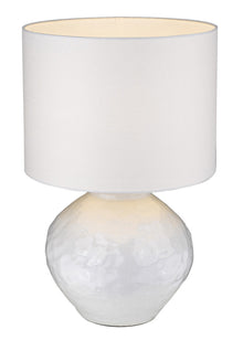  26" White Ceramic Table Lamp with White Drum Shade