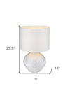 26" White Ceramic Table Lamp with White Drum Shade