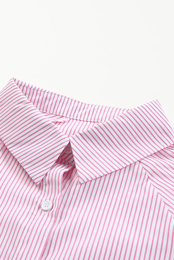 Light Blue Striped Button-up Shirt | Available in 3 Colors