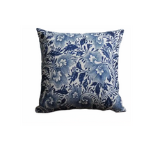  18" x 18" Blue Floral Throw Pillow Cover