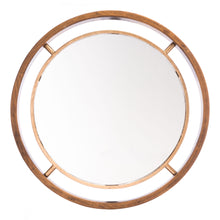 Round Mirror in Wood & Gold