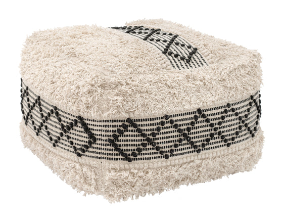 Pisco Ottoman in Beige & Black