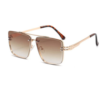 Women's Squared Sunglasses with Gold Frame