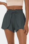 Black Frill High Waist Petal Wrap Swim Shorts | Available in 3 Colors (Pre-Order)