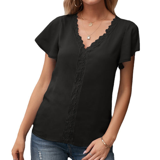 Loose Ruffle Short-sleeved Shirt