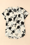 Floral Printed V Neck Short Sleeve Blouse | Available in 3 Colors