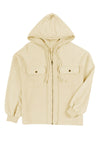 Green Flap Pockets Bishop Sleeve Zip Up Hoodie Jacket | Available in 5 Colors