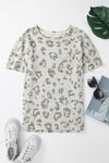 Leopard Drop Shoulder T-Shirt with Patch Pocket