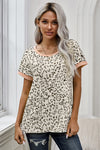 Cheetah Print with Jewel Neckline T-Shirt