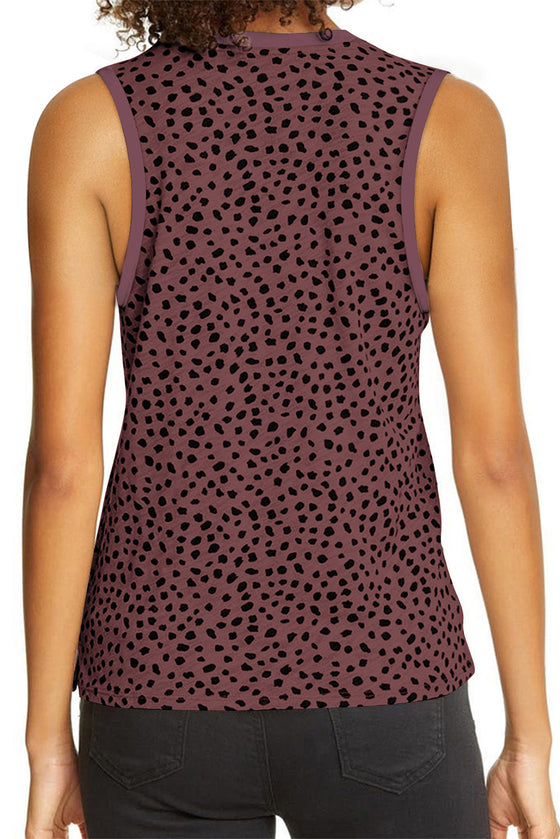 Black Dotted Print Casual Tank Top for Women | Available in 5 Colors